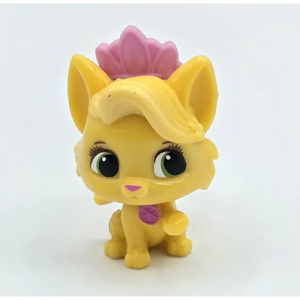 Disney Princess Palace Pets Tiara Kitty Kitten Yellow Cat Mini Figurine Play Toy